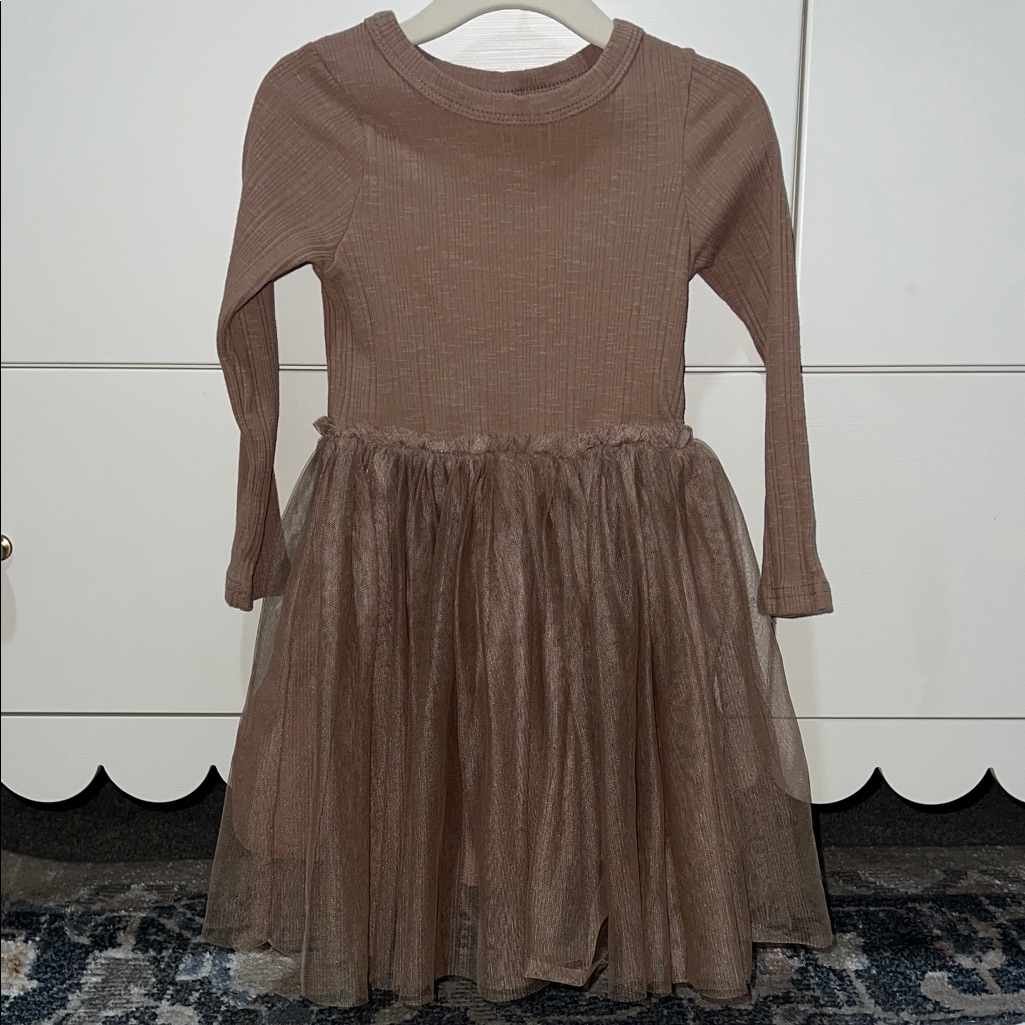 Cotton On Elegant Brown Kids Sweat Tutu Dress